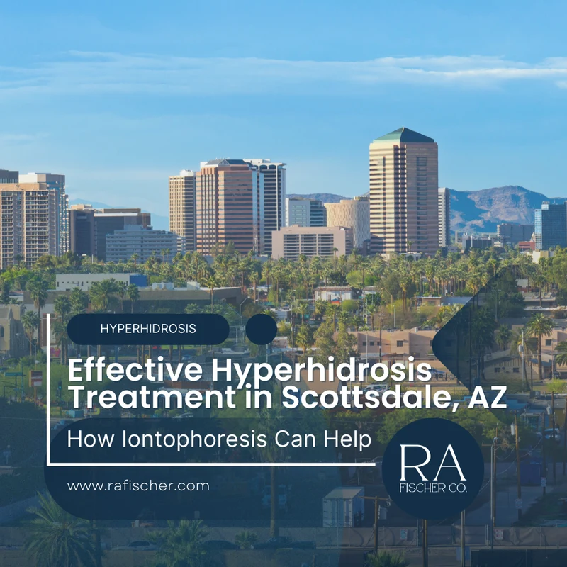 Hyperhidrosis Treatment in Scottsdale, AZ. Image of The Fischer iontophoresis treatment for effective hyperhidrosis in Scottsdale, AZ USA. Blog post cover image #1