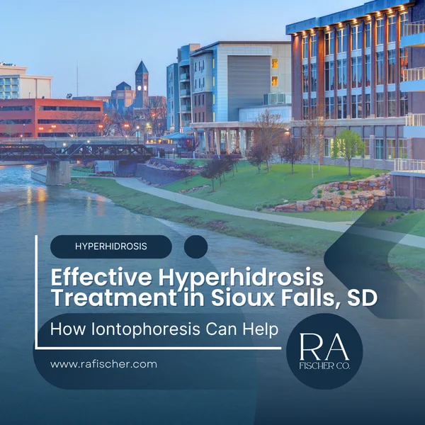 Hyperhidrosis Treatment in Sioux Falls, SD. Image of The Fischer iontophoresis treatment for effective hyperhidrosis in Sioux Falls, SD USA. Blog post cover image #1