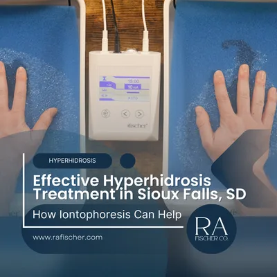 Hyperhidrosis Treatment in Sioux Falls, SD. Image of The Fischer iontophoresis treatment for effective hyperhidrosis in Sioux Falls, SD USA. Blog post cover image #2