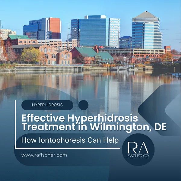 Hyperhidrosis Treatment in Wilmington, DE. Image of The Fischer iontophoresis treatment for effective hyperhidrosis in Wilmington, DE USA. Blog post cover image #1