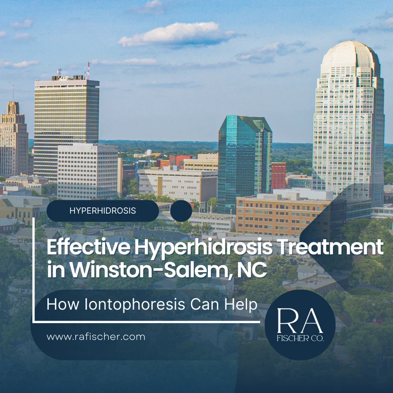 Hyperhidrosis Treatment in Winston-Salem, NC. Image of The Fischer iontophoresis treatment for effective hyperhidrosis in Winston-Salem, NC USA. Blog post cover image #1