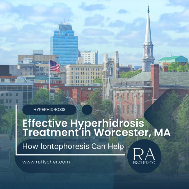 Hyperhidrosis Treatment in Worcester, MA. Image of The Fischer iontophoresis treatment for effective hyperhidrosis in Worcester, MA USA. Blog post cover image #1